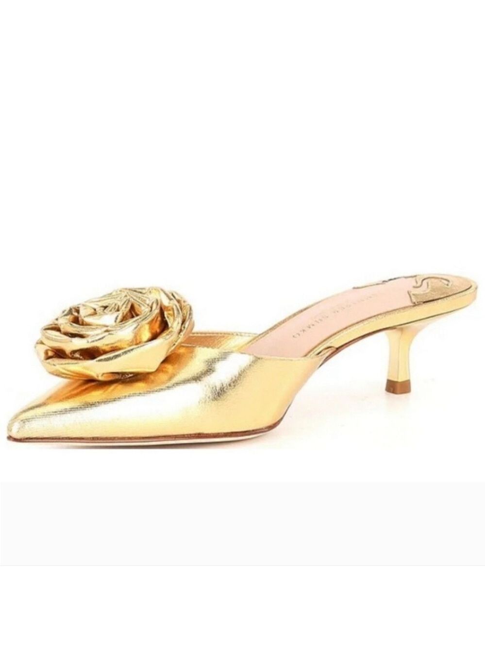 NWOB $129 Antonio Melani x Jennifer Sumko Jensy Metallic Flower Dress Mules - Picture 3 of 10